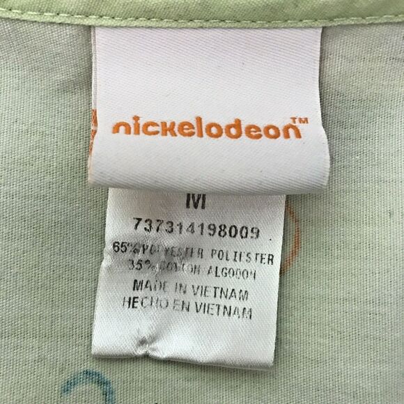 Nickelodeon SpongeBob SquarePants Top Women's M Lime Cotton Poly Scrubs Pockets - Picture 9 of 9